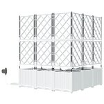 vidaXL Pots de jardin Treillis avec stockage Blanc 120 x 120 x 142 cm Plastique