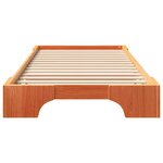 vidaXL Cadre de lit surélevé avec stockage Marron Bois massif en pin