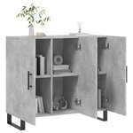 vidaXL Buffet gris béton 90x34x80 cm bois d'ingénierie