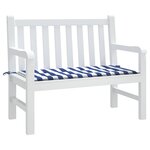 vidaXL Coussin de banc de jardin rayures bleues et blanches 120x50x4cm