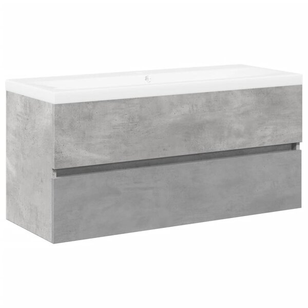 vidaXL Ensemble de meubles de salle de bain 2 Pièces gris béton