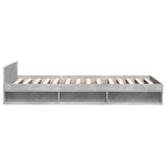 vidaXL Cadre de lit avec tiroir sans matelas gris béton 90x190 cm