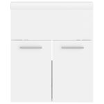 vidaXL Armoire d'évier avec lavabo intégré Blanc Aggloméré