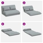 vidaXL Fauteuil de sol ajustable Gris clair Tissu