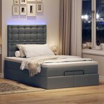 vidaXL Cadre de lit ottoman avec matelas gris foncé 120x200cm tissu