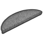 vidaXL Tapis d'escalier 30 pièces 56 x 17 x 3 cm Gris foncé Demi-rond