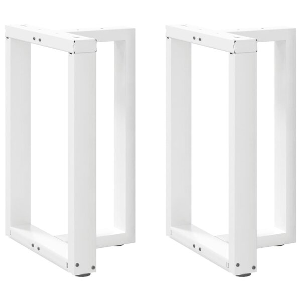 vidaXL Pieds de table à manger en T  2 pièces  blanc  60 x 35 x (72-73) cm  acier