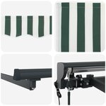 vidaXL Auvent rétractable électrique Vert  Blanc  Anthracite 4 × 3 m