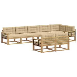 vidaXL Ensemble de canapés d'extérieur 6 pc Blanc et Beige Polyester