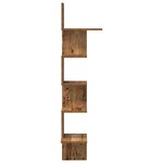 vidaXL Étagère d'angle murale vieux bois 32x32x127 5cm bois ingénierie