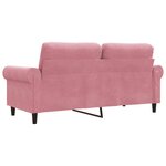 vidaXL Canapé à 2 places Rose 140 cm Velours