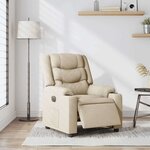 vidaXL Fauteuil inclinable électrique Crème Tissu