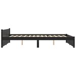vidaXL Cadre de lit sans matelas noir bois massif 150x200 cm