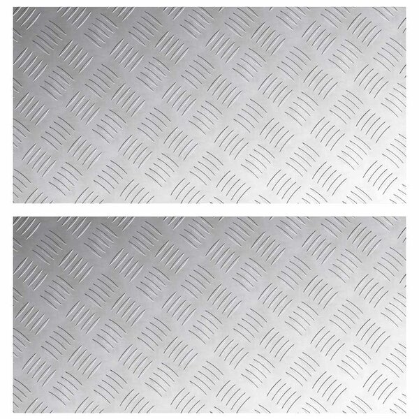 vidaXL Nez de marche Rectangulaire 2 Pièces Argenté 80 x 40 cm Aluminium