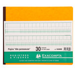 Piqûre 27x32cm à tête paresseuse 24 colonnes sur 2 pages 31 lignes 80 pages EXACOMPTA