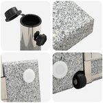 vidaXL Base de parasol à roulettes avec poignée granit gris 29 kg carrée
