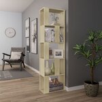 vidaXL Bibliothèque/Séparateur de pièce Chêne sonoma Bois d’ingénierie