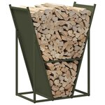 vidaXL Portant de bois chauffage vert olive 69 5x35x81 cm