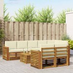 vidaXL Ensemble de canapés d'extérieur 9 pc Naturel et Crème Polyester