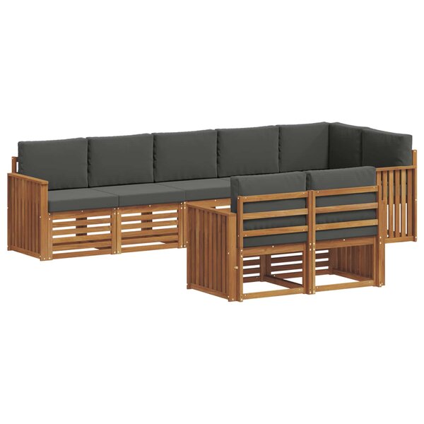 vidaXL Ensemble de canapés d'extérieur 8 pc Naturel et Anthracite
