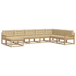 vidaXL Ensemble de canapés d'extérieur 8 pc Blanc et Beige