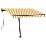 vidaXL Auvent manuel rétractable avec LED 300x250 cm Jaune et blanc