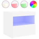 vidaXL Tables de chevet avec lumières LED 2 Pièces blanc 50x40x45 cm