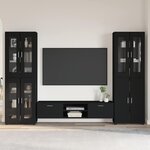 vidaXL Ensemble meuble TV avec tiroir FLORIN Noir Bois d'ingénierie