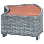 vidaXL Marche de spa Gris Résine tressée 92 x 45 x 25 cm