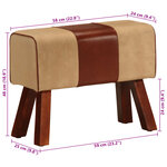 vidaXL Banc saut de cheval 58 cm marron cuir véritable et manguier