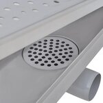 vidaXL Drain de douche linéaire 2 Pièces 730 x 140 mm Acier inoxydable