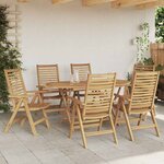 vidaXL Ensemble de salle à manger pour jardin 7 Pièces Marron