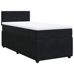 vidaXL Sommier à lattes de lit et matelas Noir 80x200 cm Velours