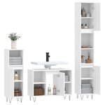 vidaXL Ensemble de meubles salle de bain 3 Pièces blanc bois d'ingénierie