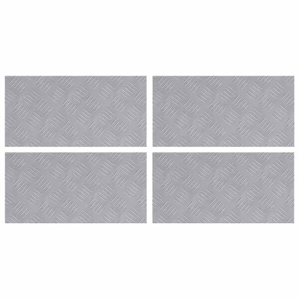 vidaXL Nez de marche Rectangulaire 4 Pièces Argenté 50 x 25 cm Aluminium