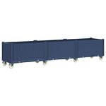 vidaXL Jardinière à roulettes bleu gris 240x50x54 cm PP