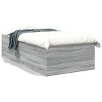 vidaXL Cadre de lit sonoma gris 75x190 cm bois d'ingénierie