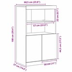 Buffet vidaXL avec lumières LED Bois ancien 60x37x100 cm