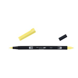 Feutre dessin double pointe abt dual brush pen 062 jaune pâle x 6 tombow