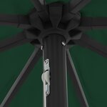 Parasol de jardin vidaXL avec LEDs ø395x245 cm Vert