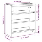 vidaXL Étagère à chaussures gris béton 60x25x62 cm bois d'ingénierie