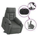 vidaXL Fauteuil inclinable Gris foncé Tissu