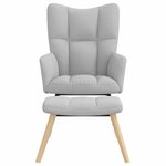 vidaXL Chaise à bascule avec repose-pied gris nuage tissu