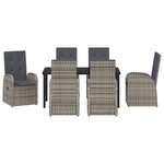 vidaXL Ensemble de salle à manger de jardin 7 pièces avec coussins Rattan synthétique gris