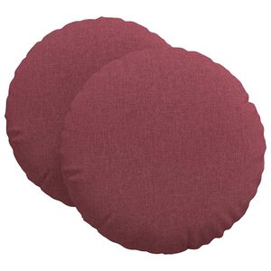 vidaXL Coussins de siège 2 Pièces Bordeaux Ø80 x 29 cm tissu