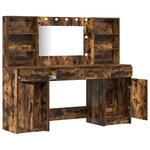 Ensemble de Coiffeuse 3 Pièces en Chêne Fumé en Bois d'Ingénierie