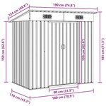 vidaXL Abri de stockage pour jardin Marron 194x121x181 cm Acier