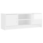 vidaXL Meuble TV blanc brillant 102x30x37 5 cm bois d'ingénierie