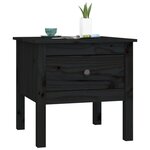 vidaXL Table d'appoint Noir 50x50x49 cm Bois massif de pin