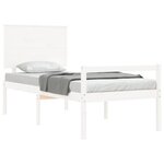 vidaXL Lit pour personne âgée sans matelas blanc bois massif